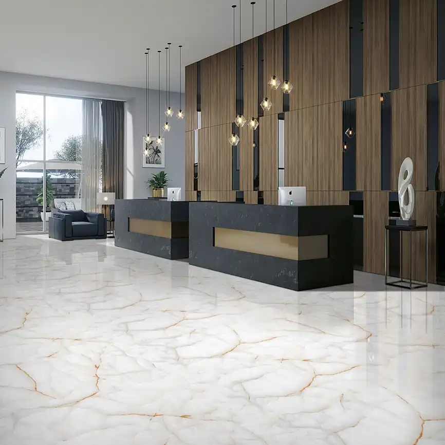 Керамогранит AVS Onyx Clowdy 60x120 полированный, белый фото 2