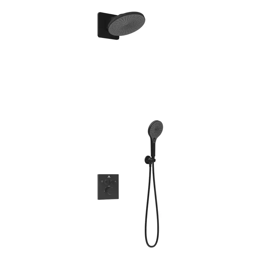 Душевая система  Vincea Inspire VSFW-3I21MT5MB VSFW-3I21MT5MB  с термостатом, встраиваемая, черный матовый фото 2