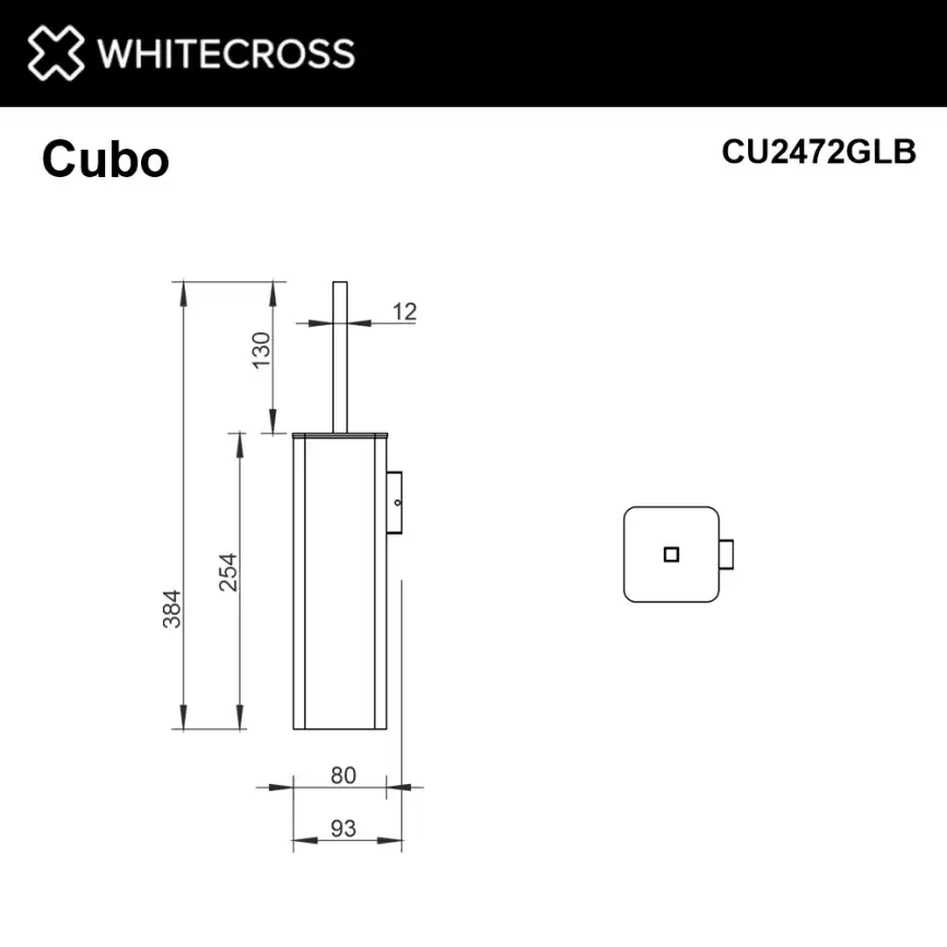 Ершик для унитаза Whitecross CUBO gold brushed, CU2472GLB, Золото брашированное фото 2