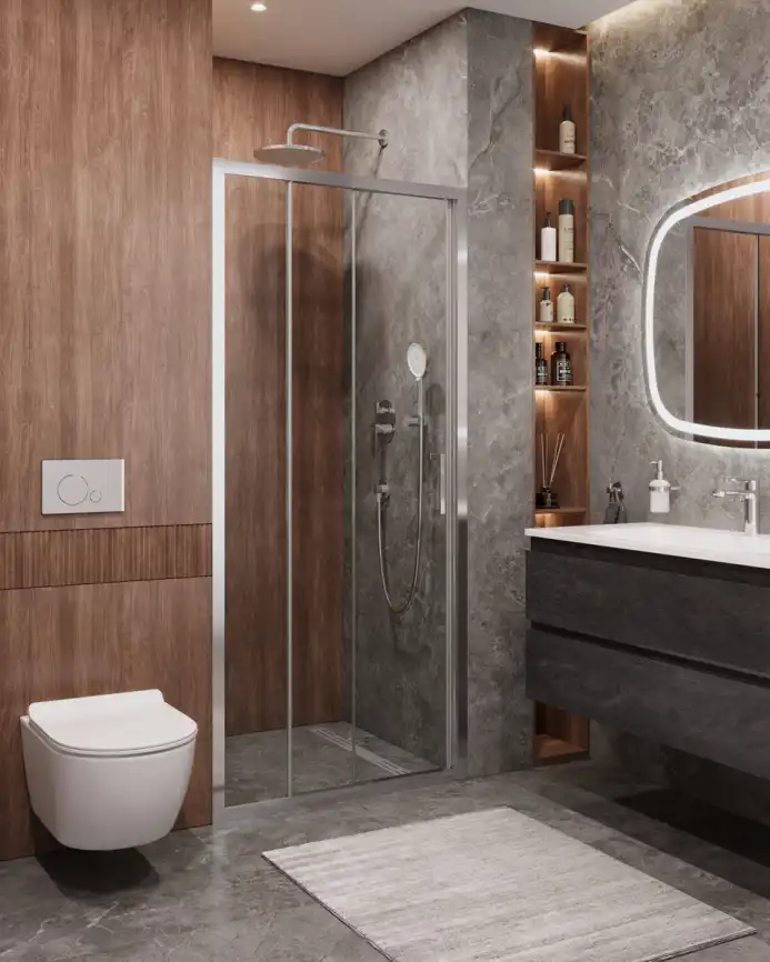 Душевая дверь CEZARES MOLVENO-BF-3-90-C-Cr-IV стекло Прозрачное, профиль Хром фото 1