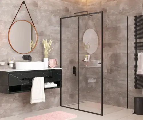 Душевой уголок WasserKRAFT Dill 61S 100х80 61S17 профиль Черный стекло Прозрачное фото 2