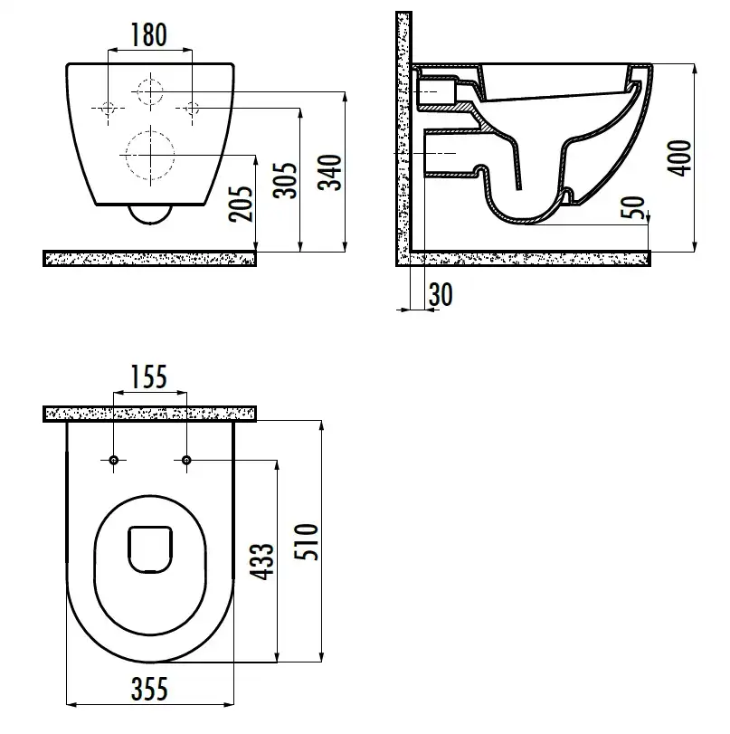 Унитаз подвесной с биде Creavit Free FE320-00SM00E-0000 с сиденьем микролифт Черный матовый фото 2