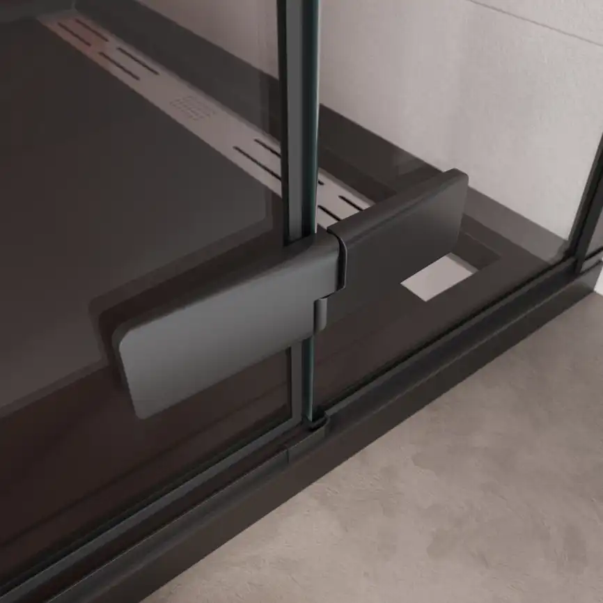 Душевая дверь Cezares Liner 90 см, LINER-B-12-90-C-NERO-R, профиль Черный, стекло Прозрачное фото 6