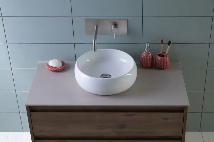 Раковина накладная Aquanet ROUND-1 36х36х13 круглая, Белая глянцевая фото 13