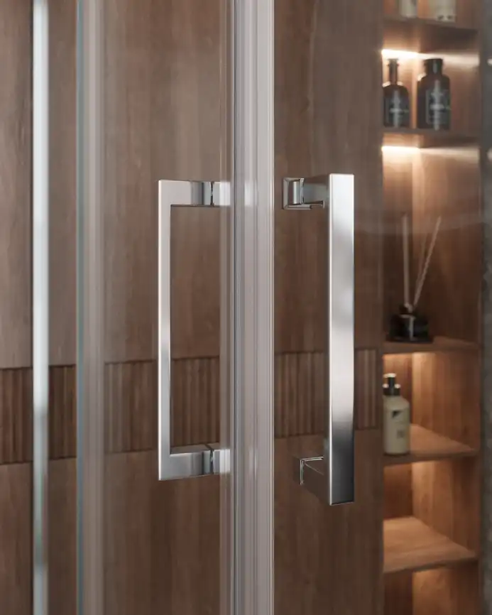 Душевой уголок CEZARES MOLVENO-AH-22-110/100-C-Cr-IV стекло Прозрачное, профиль Хром фото 2