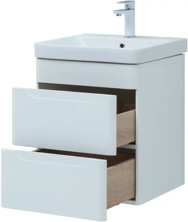 Тумба под раковину Aquanet София 50 белый глянец (2 ящика) 274171 фото 7