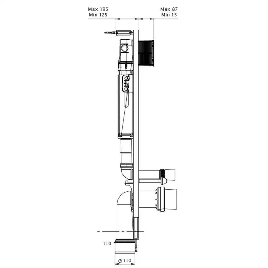 Инсталляция для подвесного унитаза AZARIO, механическая, AZ-8010-1000 фото 3