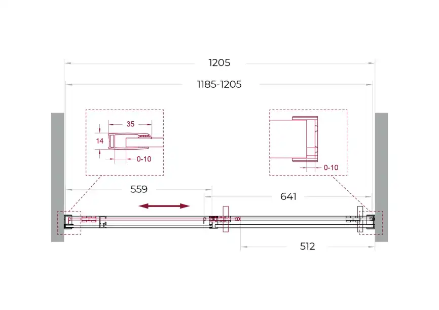 Душевая дверь BelBagno SOFT_CLOSE-1-BF-1-120-C-GM стекло прозрачное, профиль Оружейная сталь фото 11