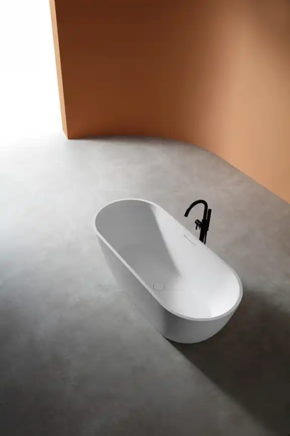 Ванна  Abber Frankfurt 170х75 AM9941 из искусственного камня, Белая матовая фото 4