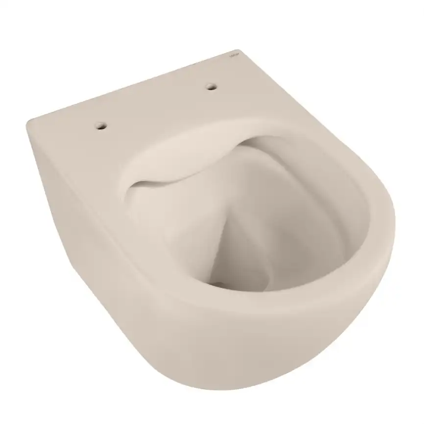 Подвесной унитаз ABBER Bequem AC1101MBE светло-бежевый матовый, безободковый, с сиденьем микролифт фото 8
