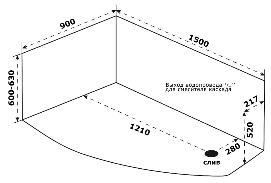 Акриловая ванна Bas Камея 160x95 L без гидромассажа фото 4