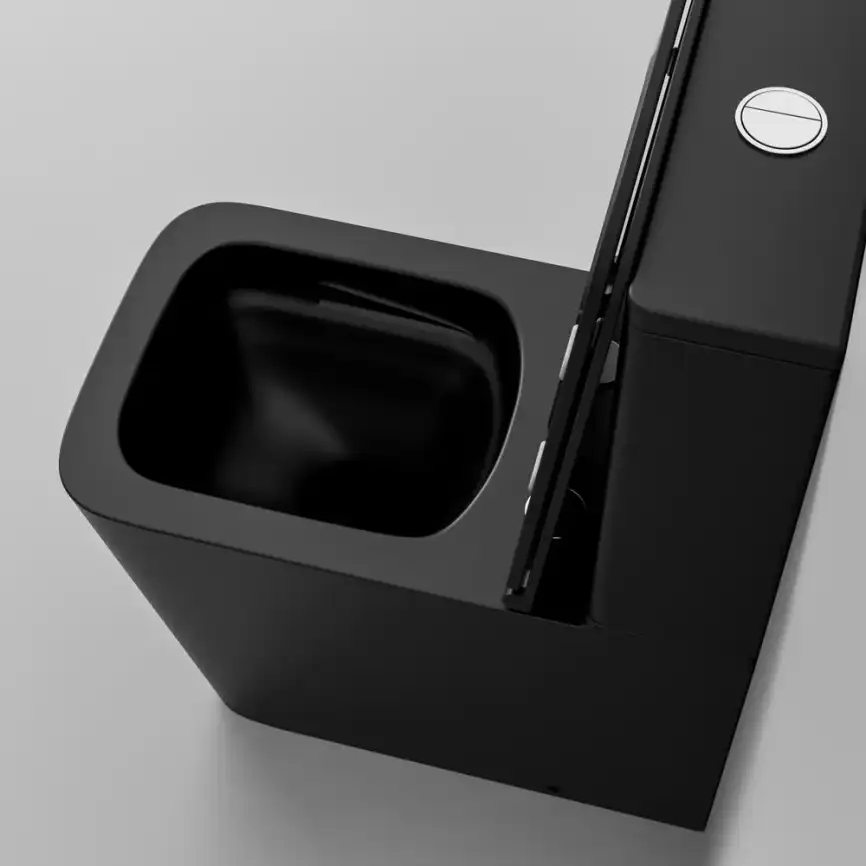 Напольный унитаз Grossman GR-4418BMSQ безободковый, смыв торнадо, Черный матовый фото 4