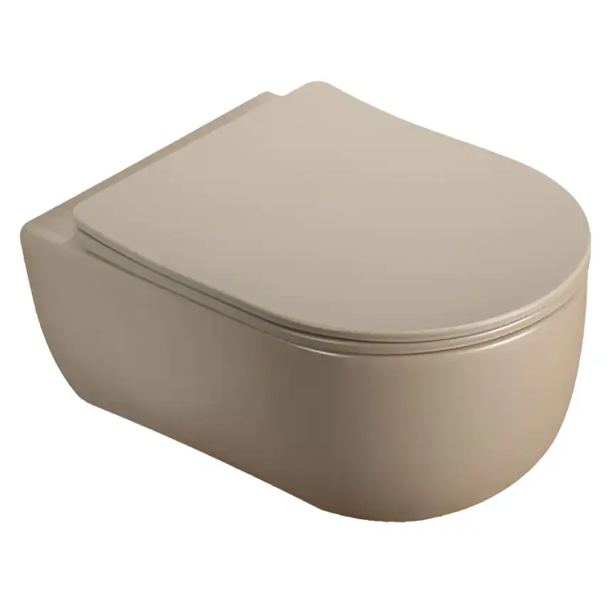 Унитаз подвесной AVS Диапазон 813-0009-L-T-MC безободковый, со смывом Торнадо, капучино матовый фото 1