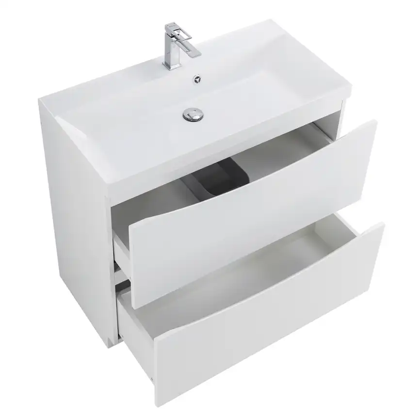 Тумба под раковину BelBagno MARINO-800-2C-PIA-BL-P напольная Bianco Lucido фото 12