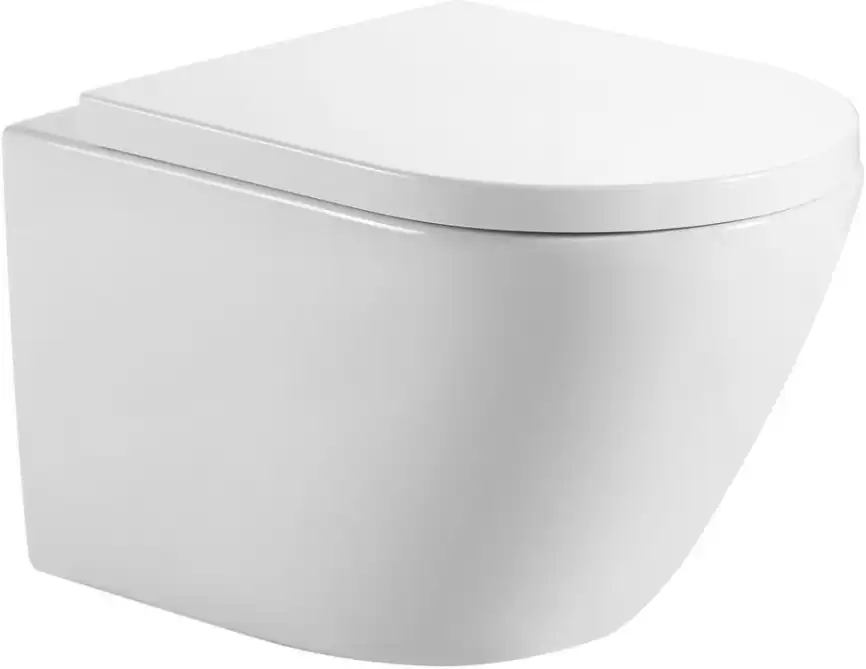 Унитаз подвесной Aquanet Zvezda -2 303978 безободковый, со смывом Tornado, с сиденьем микролифтом фото 1