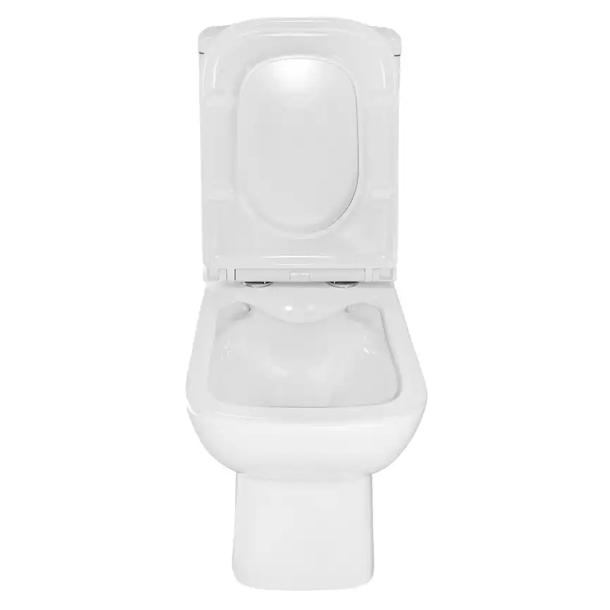 Унитаз-компакт Azario VARO AZ-2171 напольный, безободковый, в комплекте с бачком и сиденьем микролифт, Белый глянцевый фото 5