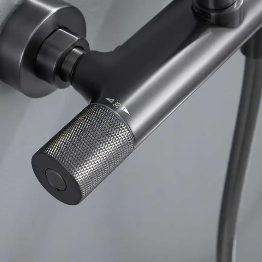 Душевая система  Vincea Desire VSFS-1D0TGM VSFS-1D0TGM  с термостатом, вороненая сталь фото 3