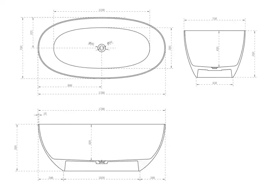 Карбоновая ванна ABBER Karbon 170х75 AK9001-1.7 черная фото 7
