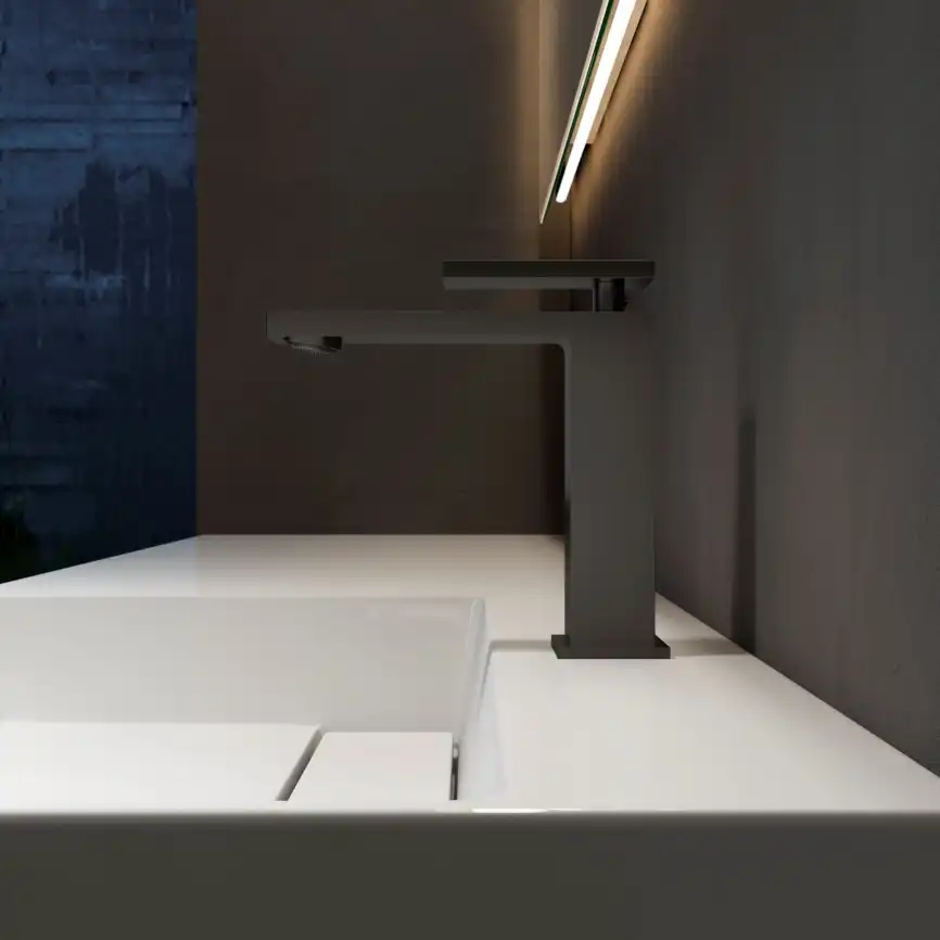 Смеситель для раковины Vincea Dice VBF-2DS1MB однорычажный, черный матовый фото 2