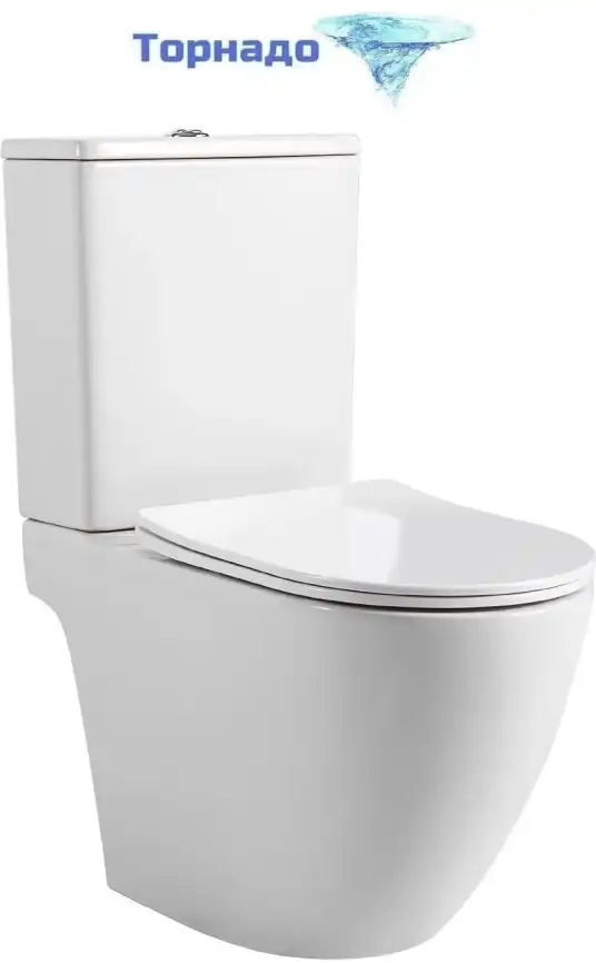 Унитаз-компакт Aquatek ЕВРОПА AQ2903T-00 с сиденьем Soft Close, безободковый, смыв торнадо фото 1