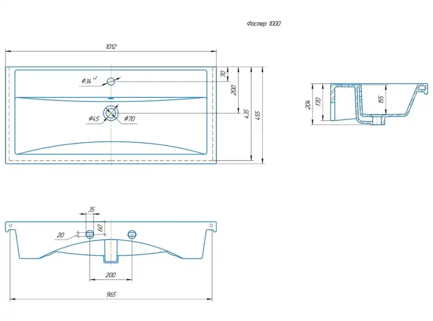 Раковина Grossman Фостер 100, белая фото 2
