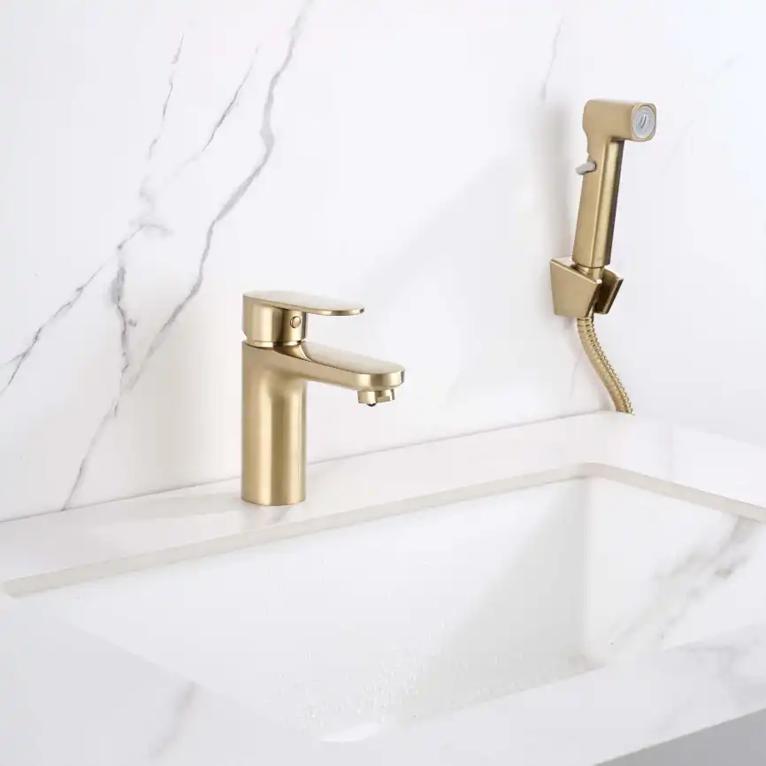 Смеситель для раковины Aquatek Ника AQ1812BG, Золото матовое фото 8