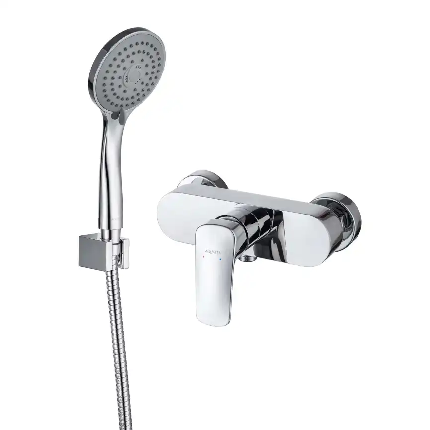Смеситель для душа Aquatek Вега AQ1034CR, с душевым гарнитуром однорычажный, Хром фото 1