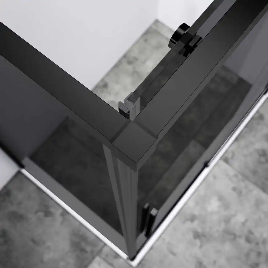 Душевой уголок Vincea Slim-N 140х90 VSR-4SN9014CGB, профиль черный, стекло Тонированное фото 2
