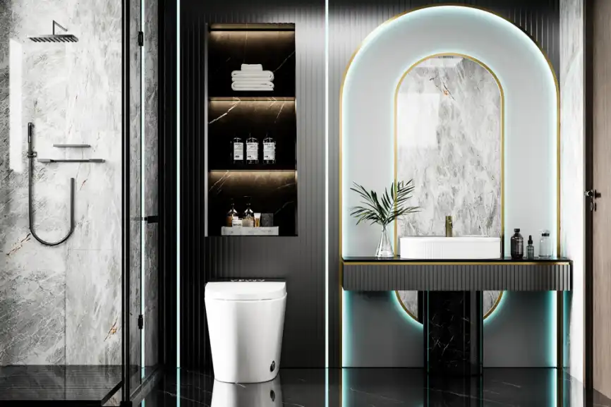 Электронный напольный унитаз-биде ABBER Bequem AC1116S, белый фото 4