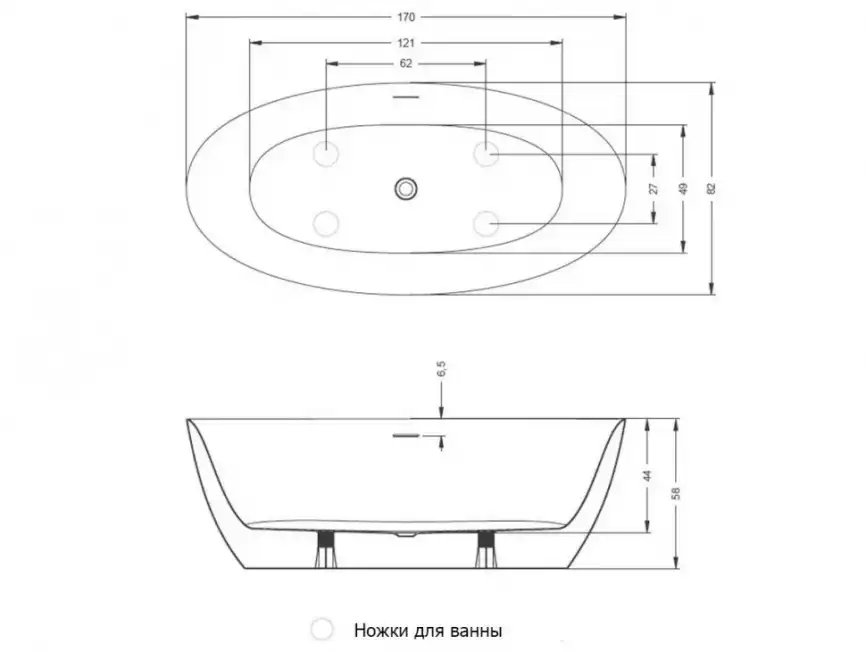 Акриловая ванна Riho Beta 170x82 B093001005 фото 3