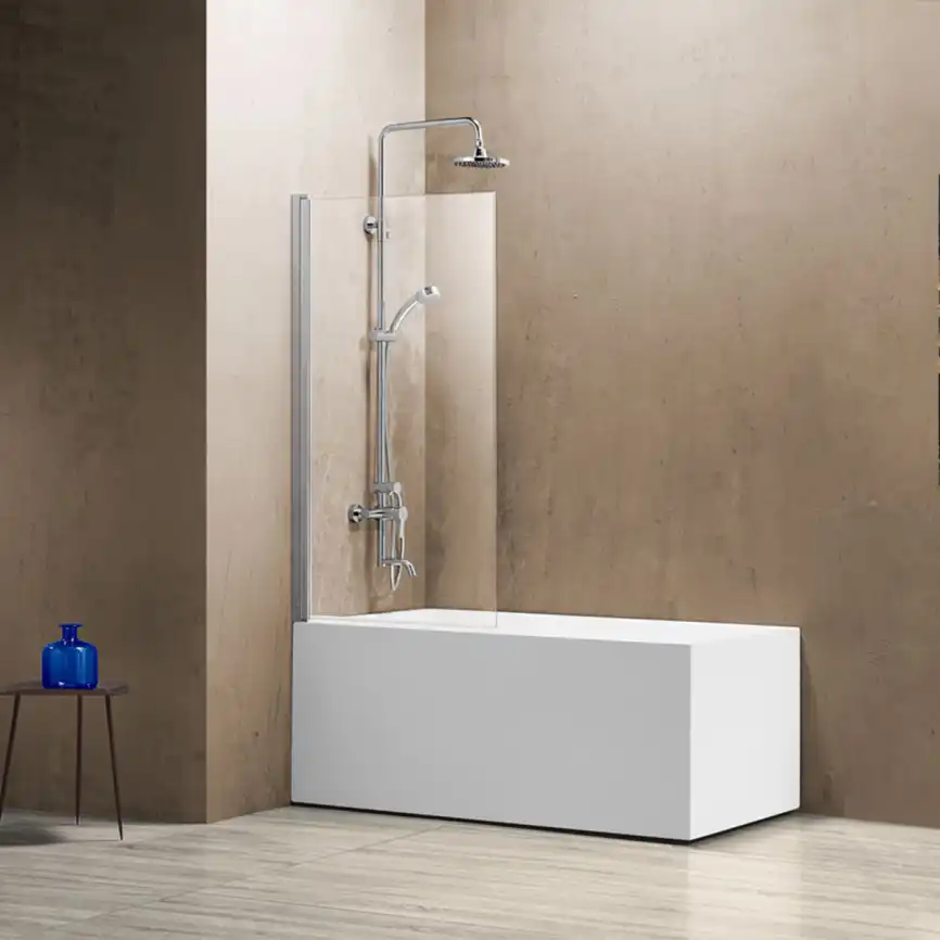 Шторка для ванны Vincea  80 VSB-11800CL, распашная, профиль хром, стекло прозрачное фото 1