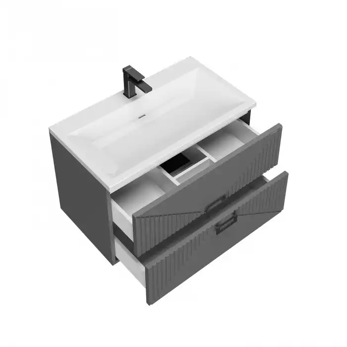 Тумба под раковину Grossman Луксор 60 подвесная, графит матовый (106056) фото 3