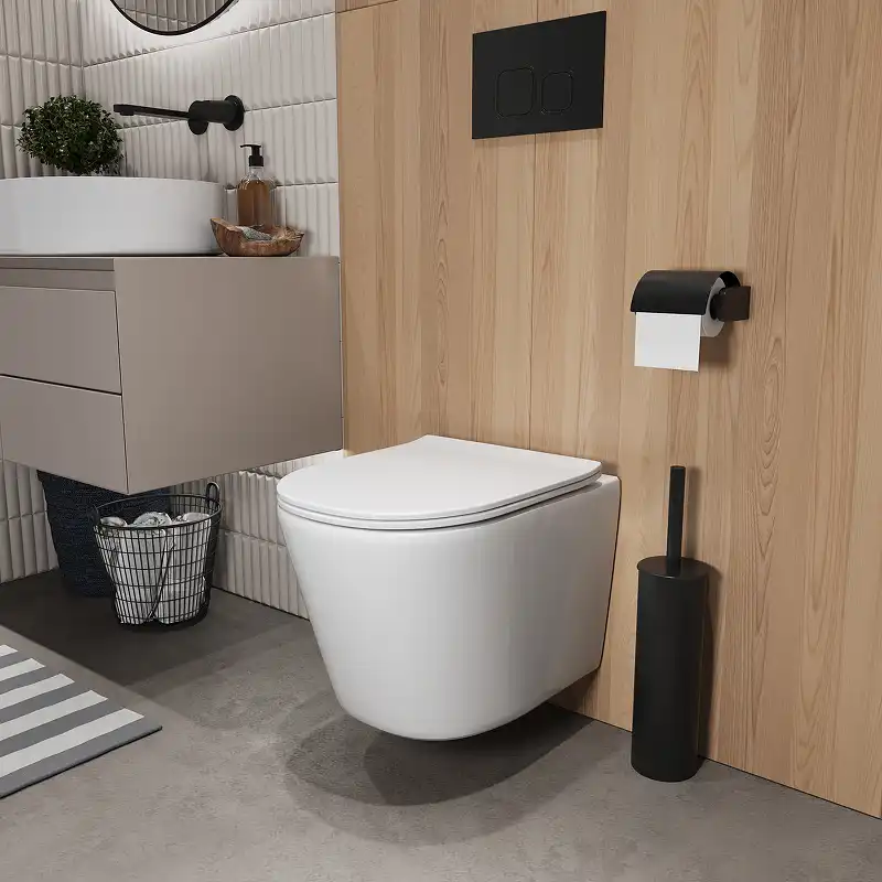 Подвесной унитаз Grossman GR-4477SQ безободковый, смыв торнадо, Белый глянцевый фото 7