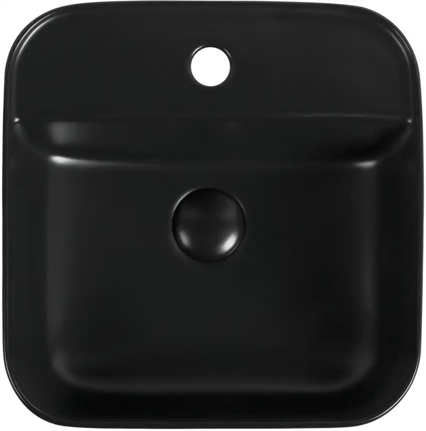 Раковина накладная Aquanet CITY-2-MB 38,5х38,5х14 квадратная, Черная матовая фото 4