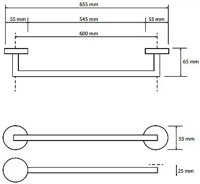 Полотенцедержатель 60 см BEMETA AMBER Медное золото матовое 155204042 фото 2