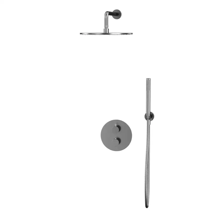 Душевая система для душа WHITECROSS Y brushed nickel YSET08NIB, термостатическая, скрытого монтажа, Никель брашированный фото 2