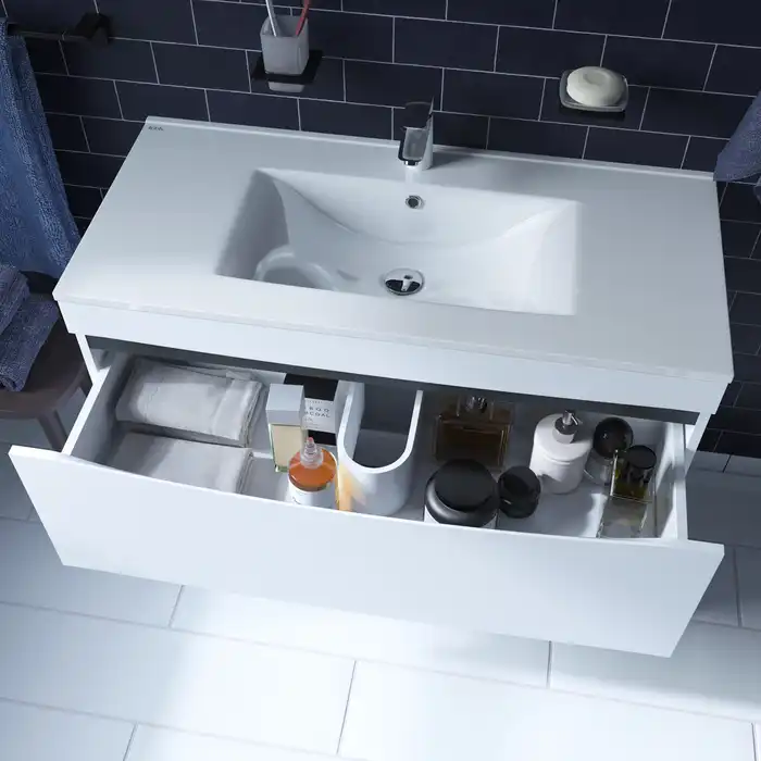 Тумба с раковиной IDDIS Cloud 100, напольная, Белая, CLO10WFi95K фото 1