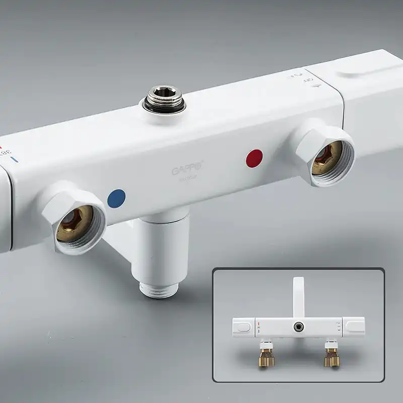 Душевая система Gappo G2491-8 с тропическим душем и термостатом, Белый / Хром фото 9