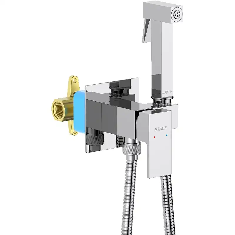 Гигиенический душ со смесителем Aquatek AQ1022CR однорычажный, Хром фото 1