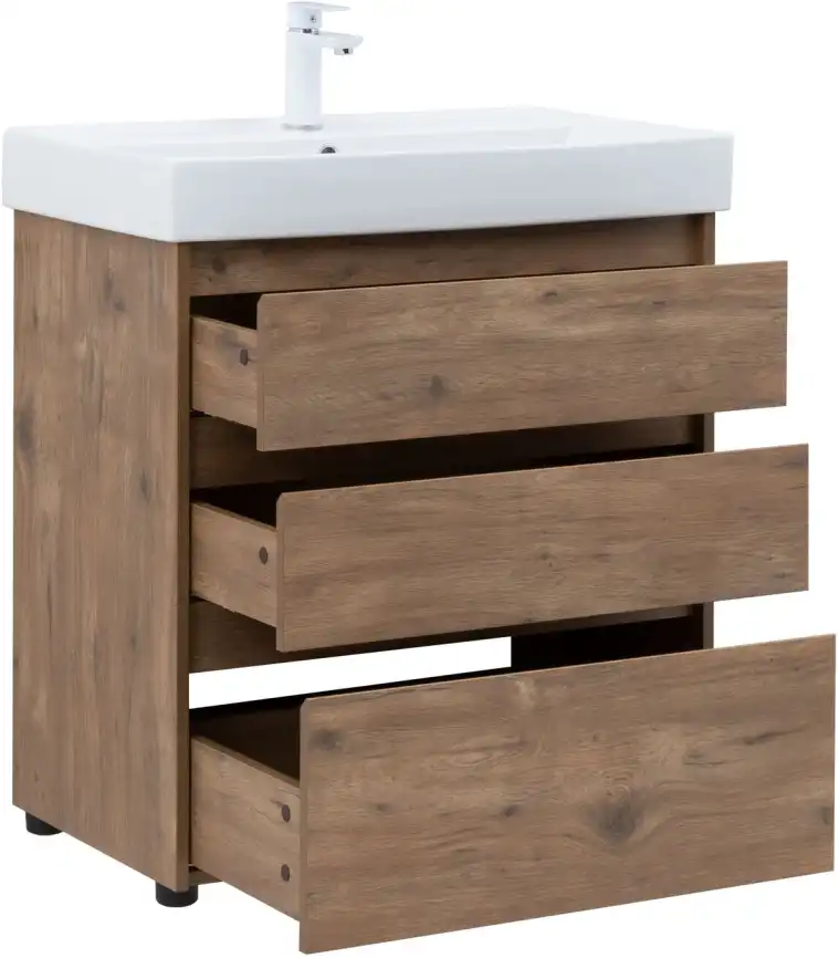 Тумба под раковину Aquanet Nova Lite 75 дуб рустикальный (3 ящика) 302474 фото 8