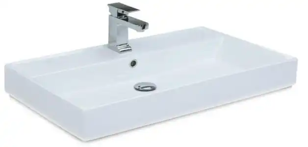 Раковина Aquanet Латина 75 242338 прямоугольная, Белая глянцевая фото 3