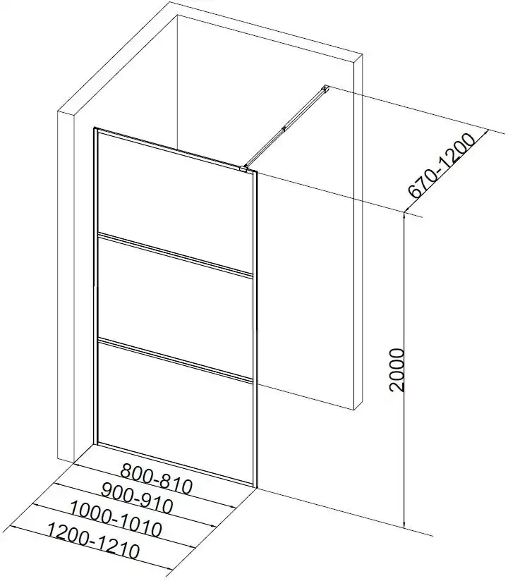 Душевая перегородка Aquanet 100x200 SW-1000WT профиль белый, прозрачное стекло фото 2