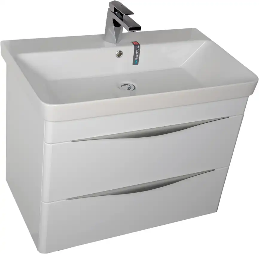 Раковина Sanovit LUXURY 80 11080-KL прямоугольная, Белая глянцевая фото 3