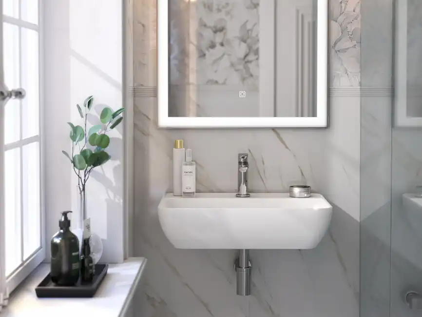 Раковина KERAMA MARAZZI PLAZA подвесная, 55 см, белая глянцевая, PLR.wb.55.02 фото 2