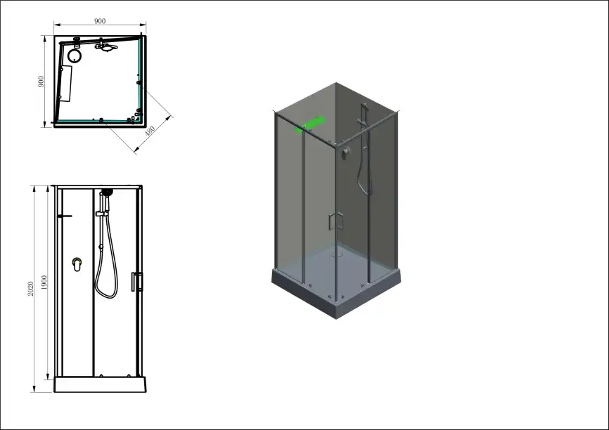 Душевая кабина Aquanet 90х90 Passion EVO S, квадратная с низким поддоном фото 2