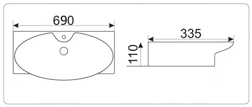 Умывальник CeramaLux STR4282B 805х340х120 Подвесная цвет Белый фото 2