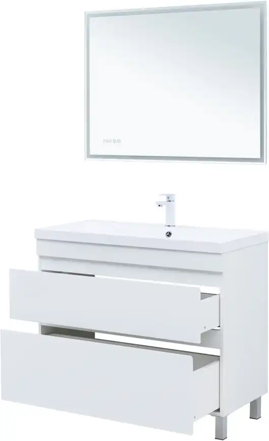 Тумба под раковину Aquanet Нота New 100 белый глянец, 344150 фото 5