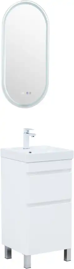 Тумба под раковину Aquanet Слим 40 напольная, белый сатин, 346040 фото 7