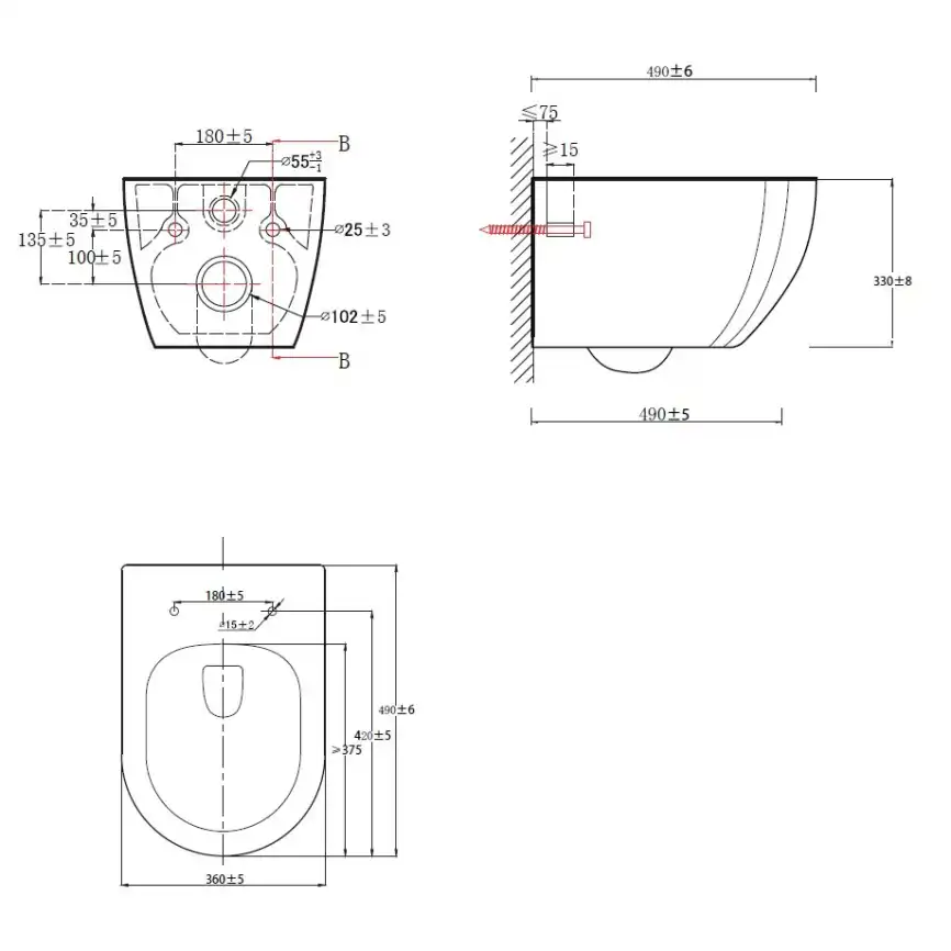 Подвесной унитаз Azario Ollin AZ-0253VD безободковый, с сиденьем микролифт, Белый глянцевый фото 4