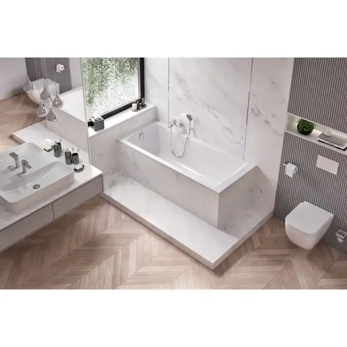 Акриловая ванна Excellent  Aquaria Slim 160x70 с тонким бортом, встраиваемая, Белая фото 4
